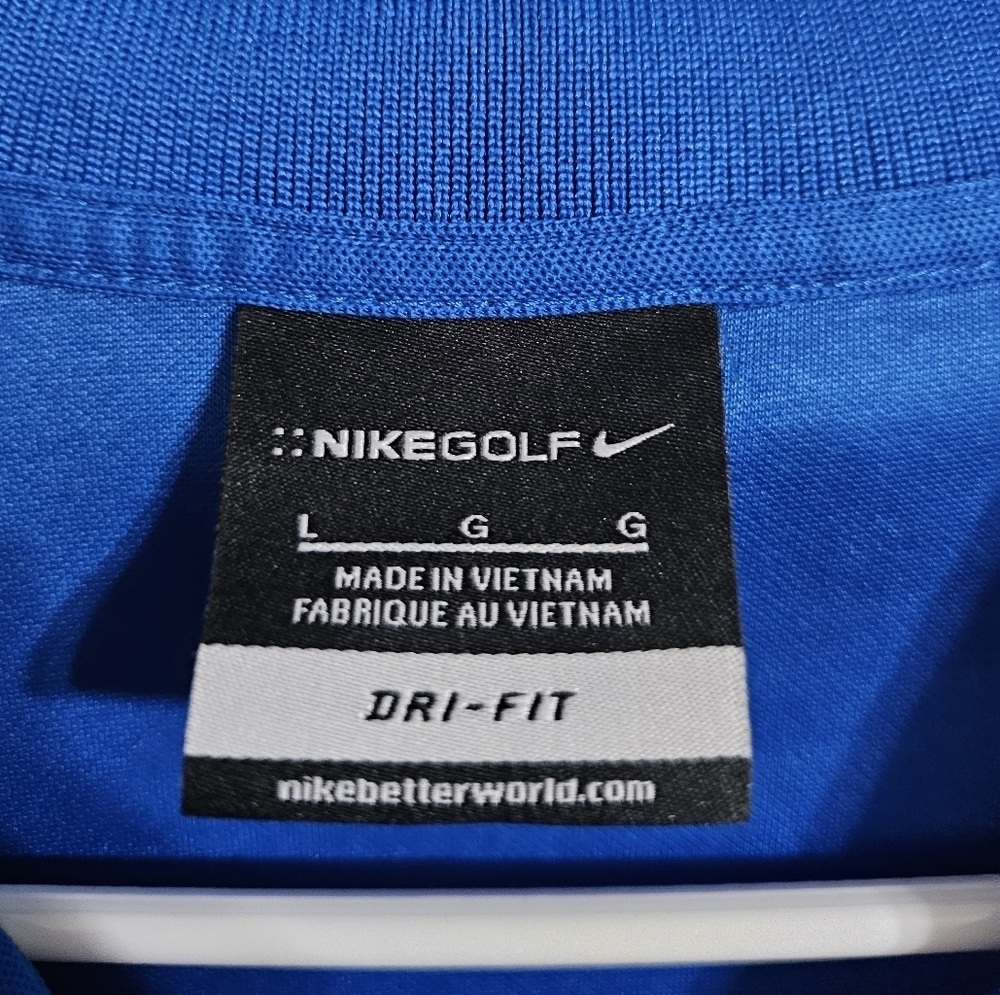 Nike Golf Men’s L Polo Shirt Blue Dri-FIT Embroidered Golf Preppy Retro 15 Years - Picture 5 of 7
